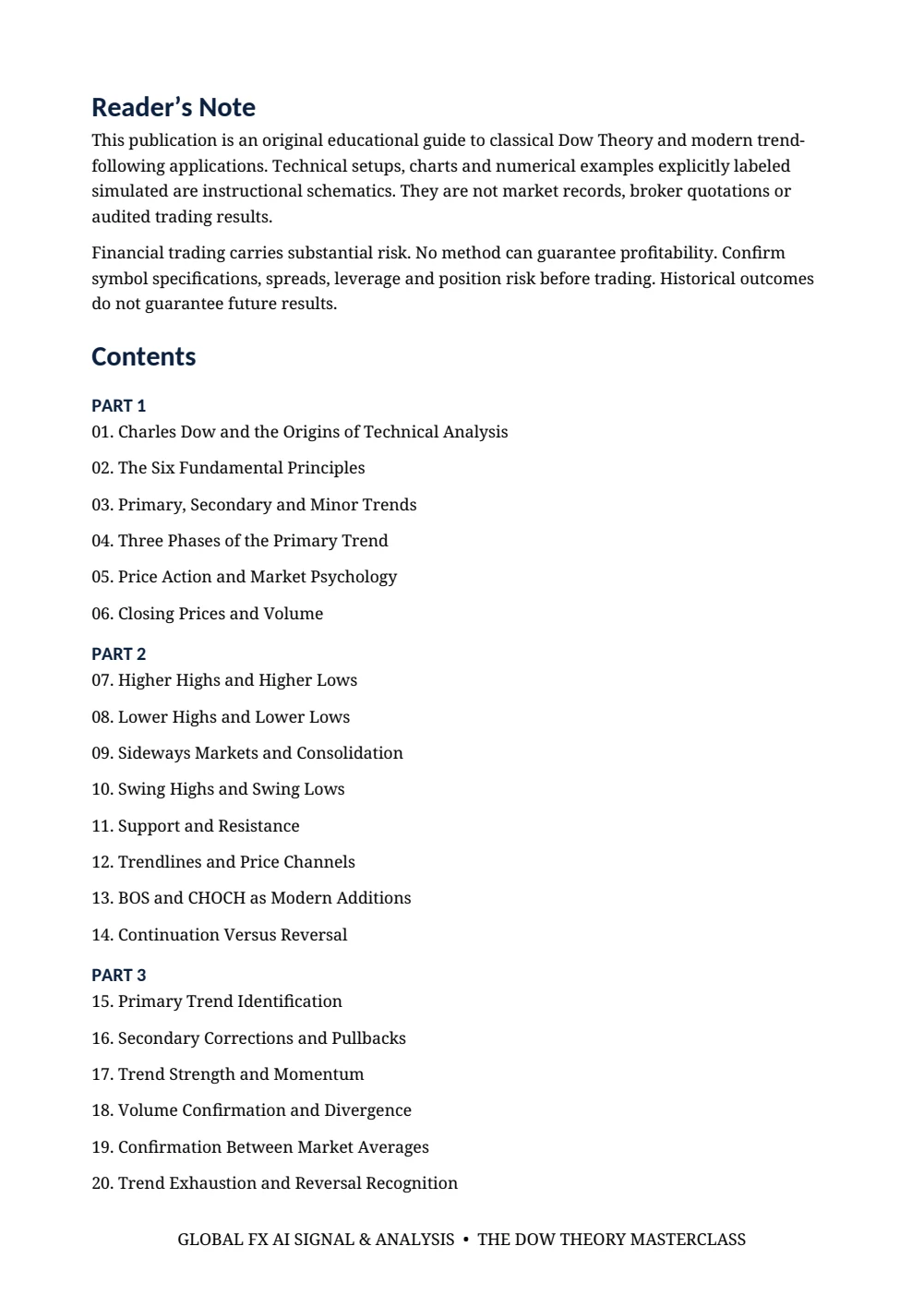 The Dow Theory Masterclass — Table of contents · PDF 2