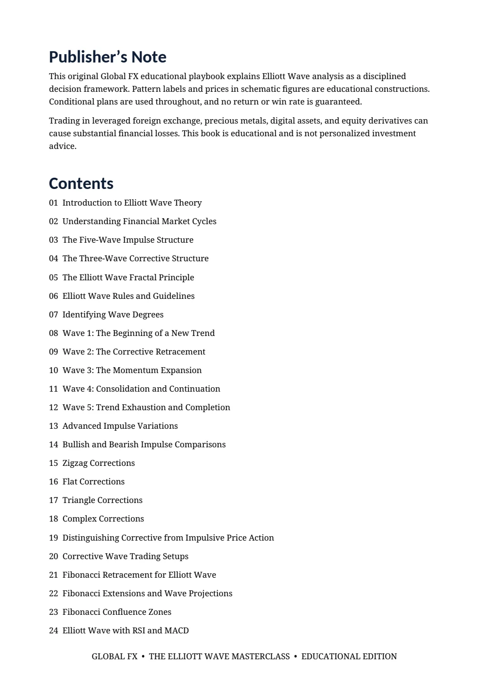 The Elliott Wave Masterclass — Table of contents · PDF 2