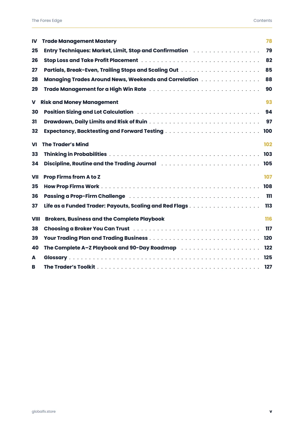 The Forex Edge — The Complete A–Z Professional Forex Trading Masterclass — Table of contents · PDF 5