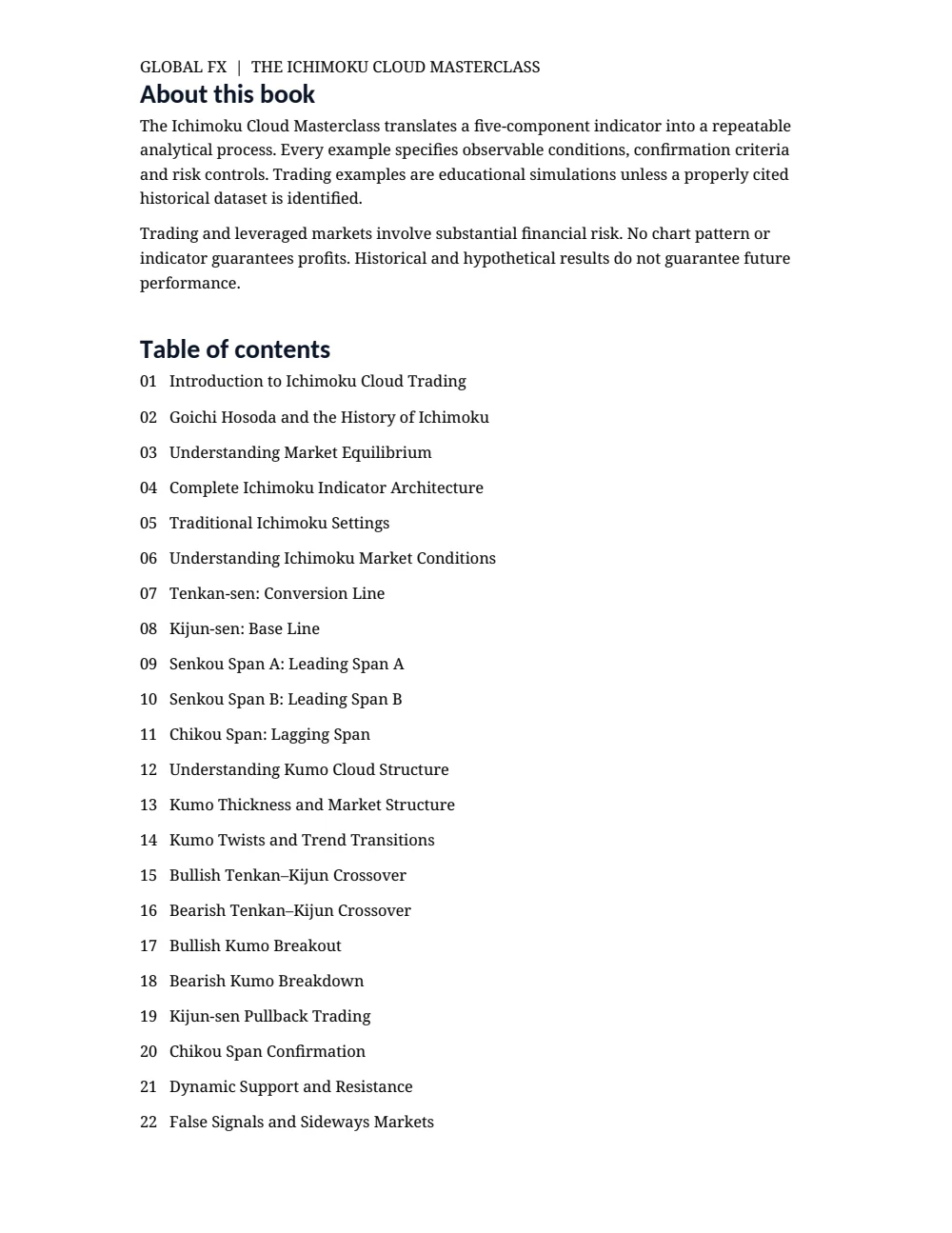 The Ichimoku Cloud Masterclass — Table of contents · PDF 2