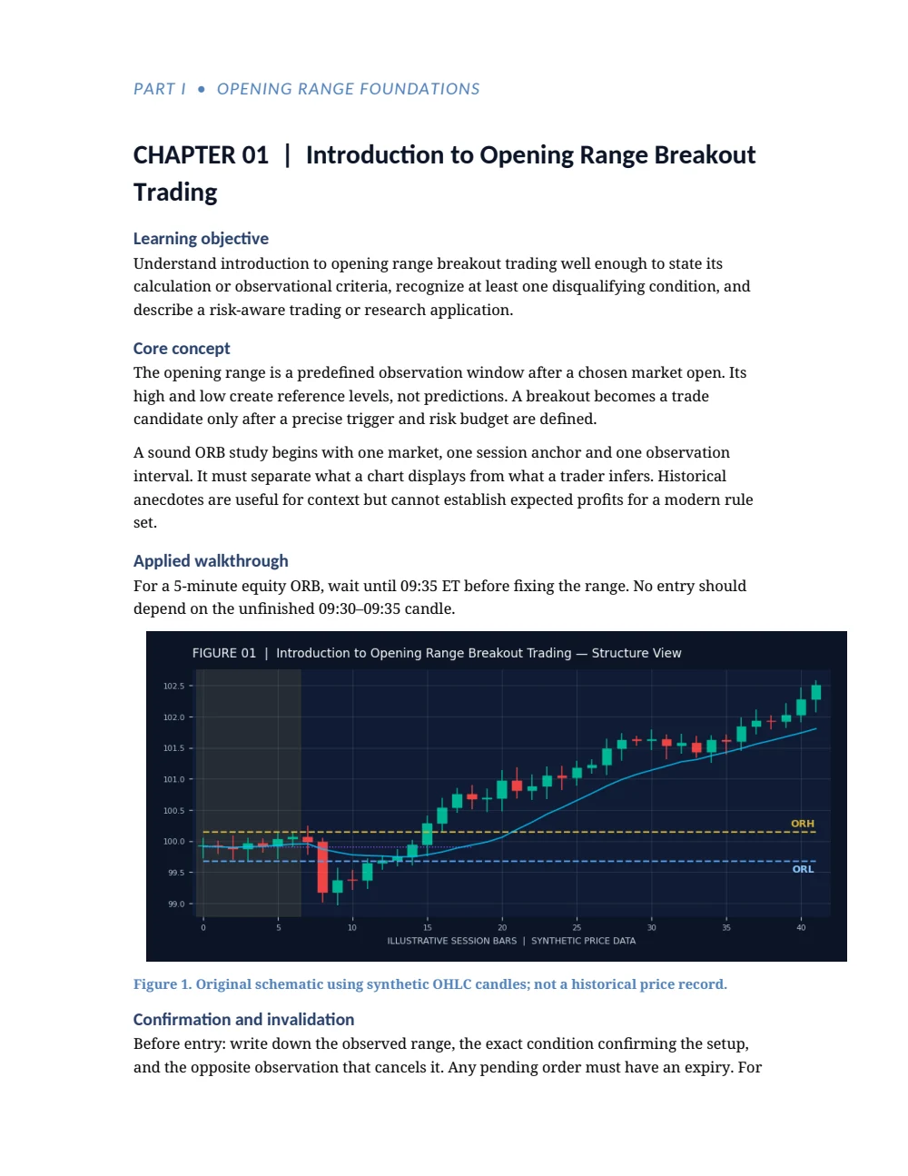 The Opening Range Breakout Masterclass — First chapter — opening page · PDF 4