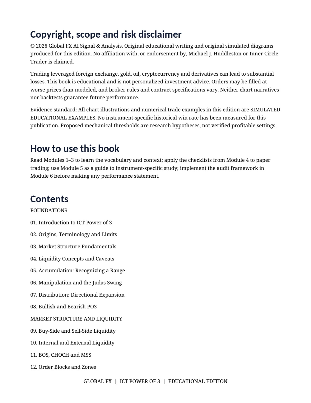 ICT Power of 3 Trading Playbook — Table of contents · PDF 2