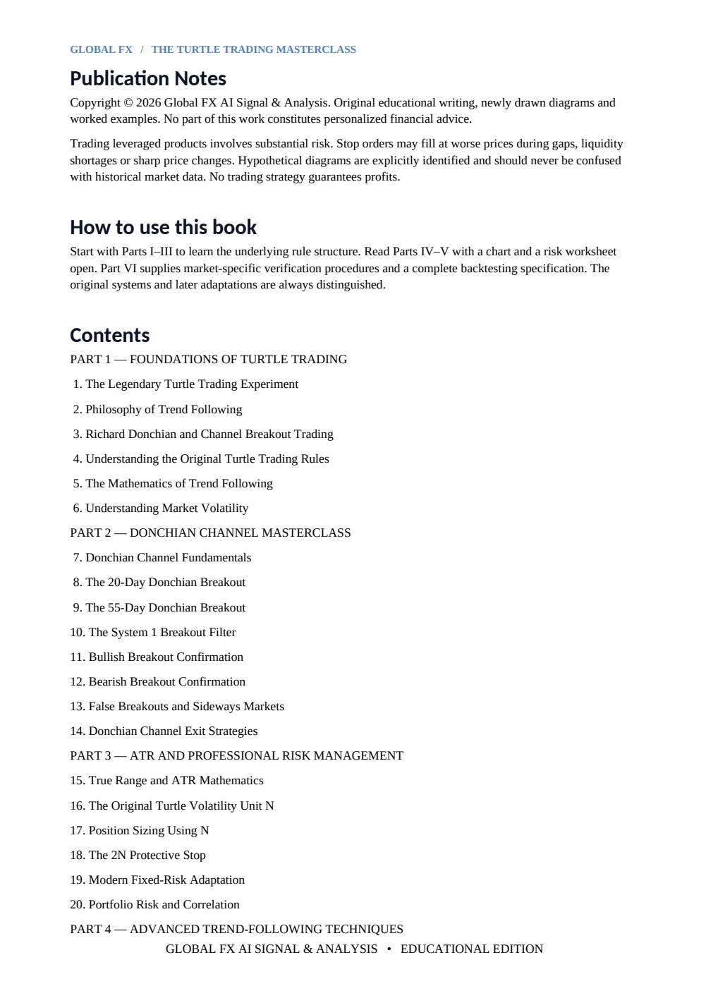 The Turtle Trading Masterclass — Table of contents · PDF 2
