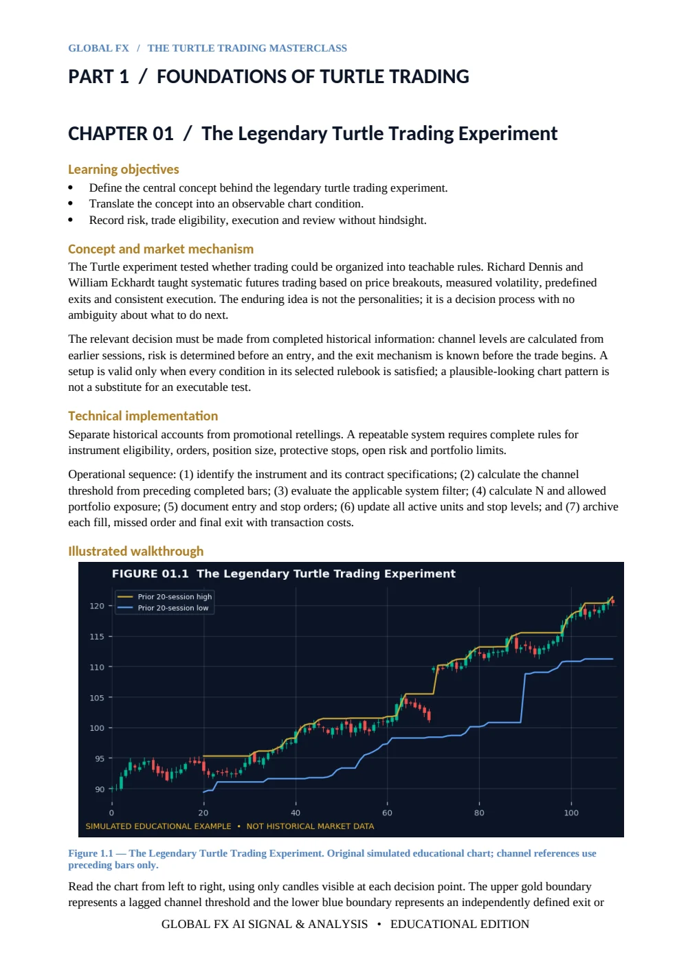 The Turtle Trading Masterclass — First chapter — opening page · PDF 4